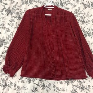 Red polka dot blouse